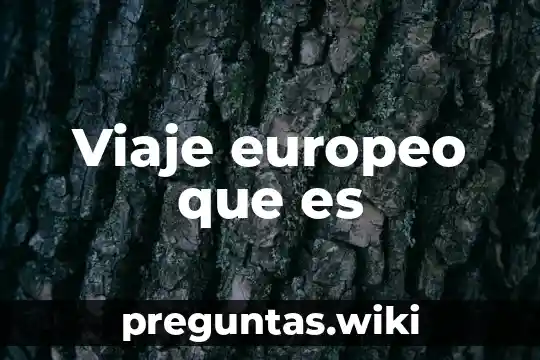 Viaje europeo que es