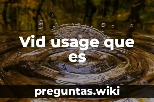 Vid usage que es