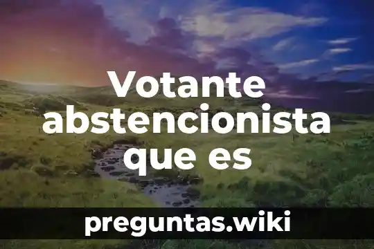 Votante abstencionista que es