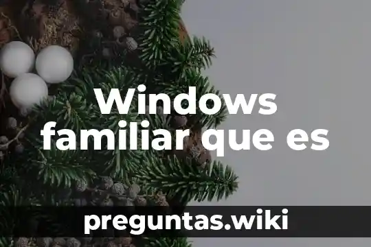 Windows familiar que es