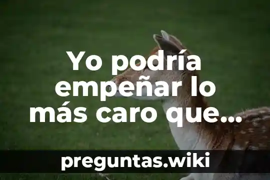 Yo podría empeñar lo más caro que es mi libertad
