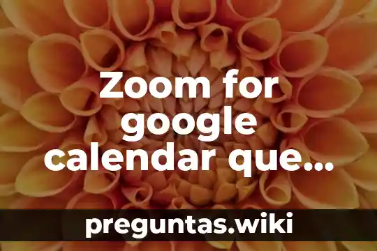 Zoom for google calendar que es